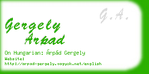 gergely arpad business card